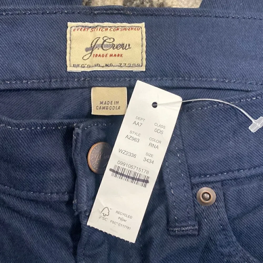 J. Crew 484 Slim-fit garment-dyed five-pocket pant*